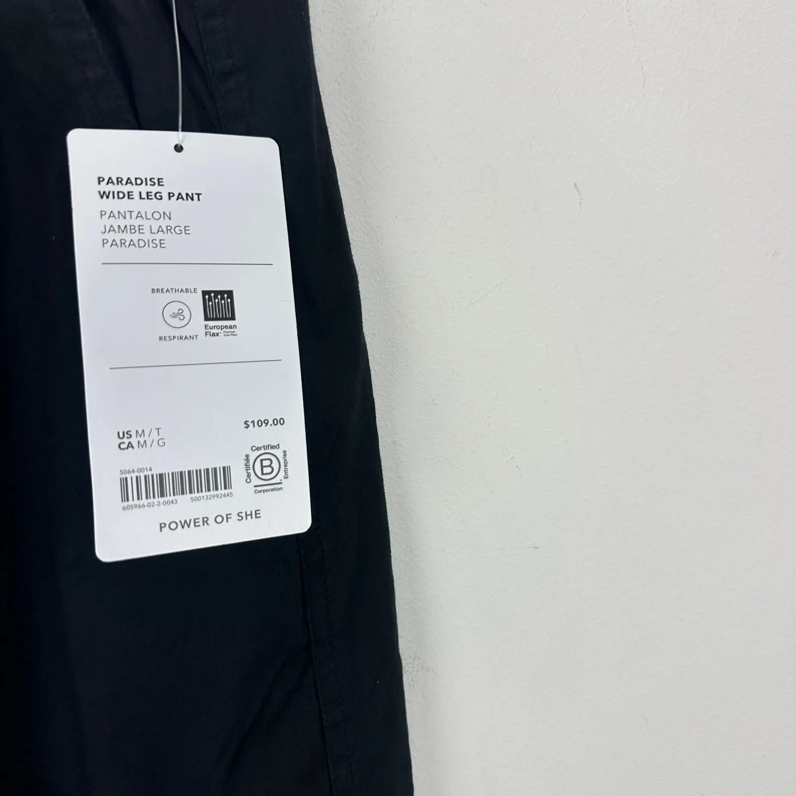 Athleta Tall Paradise Mid Rise Wide Leg Pant Black Linen Blend Relaxed M NWT - Image 7