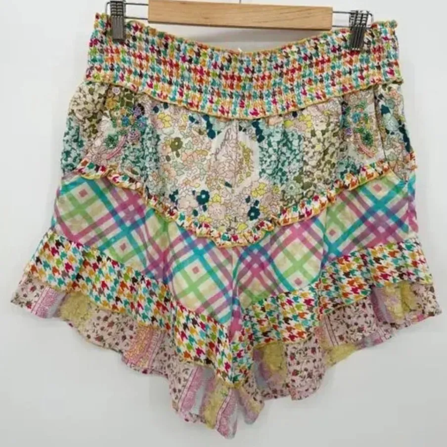 Anthropologie Barok Paris Womens Island Passage High Rise Patchwork Shorts - Image 3