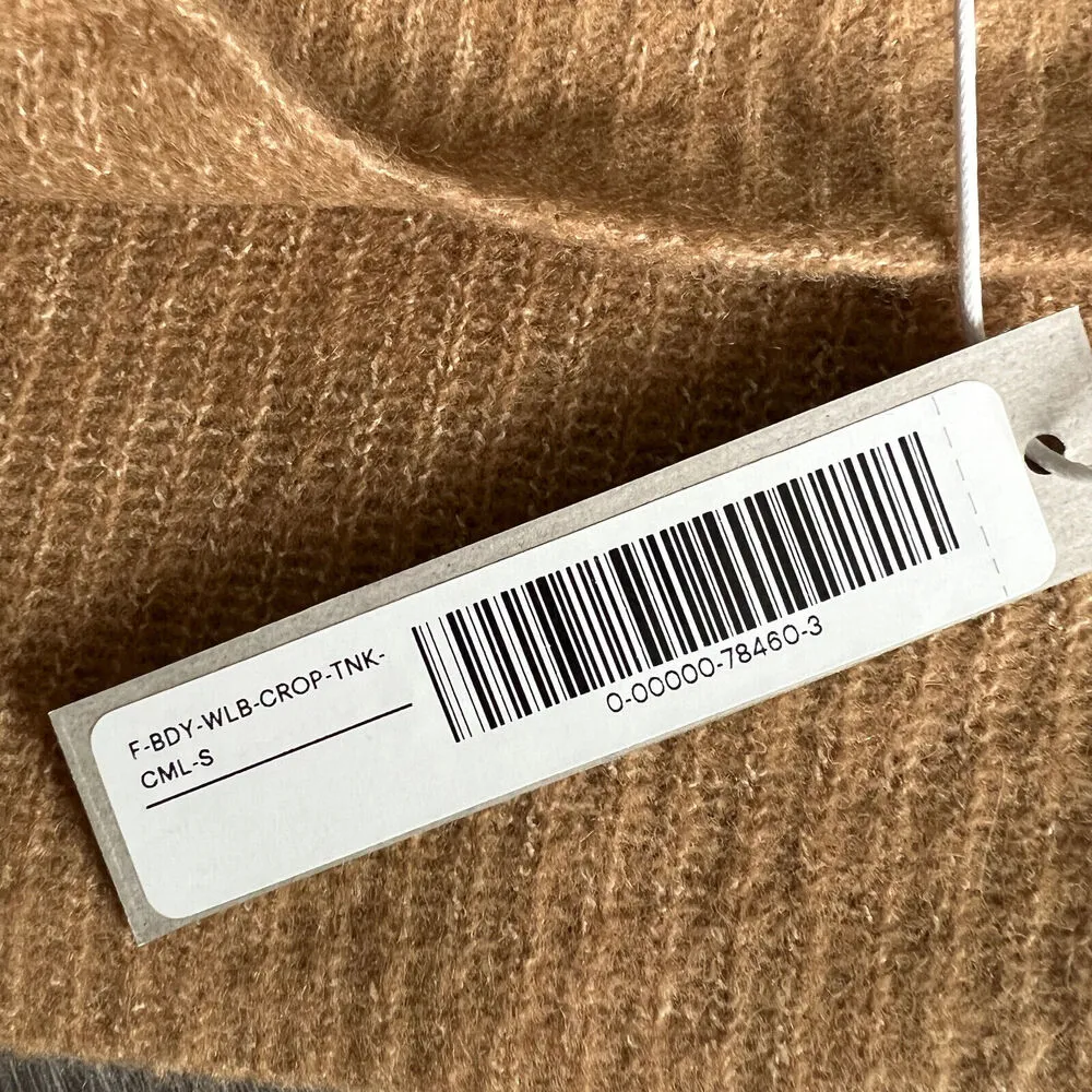 Everlane Crop Top Womens Small Wool Blend Cozy Stretch Camel Brown - Image 3