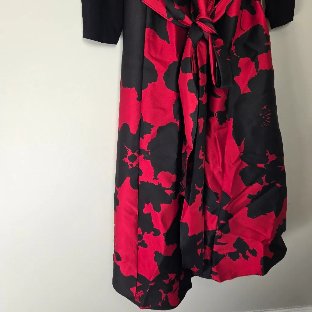 R&M Richards Red and Black Midi Cocktail Dress - Image 6