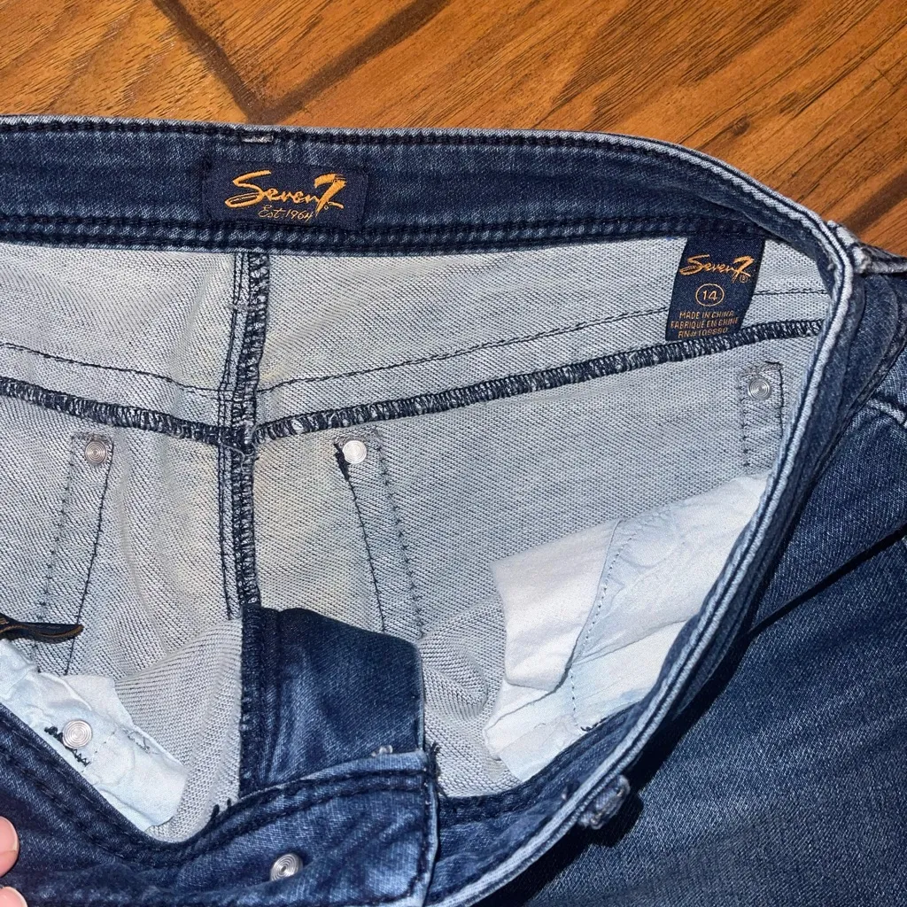 Seven7 Dark Blue Denim Jeans woman’s size 14 EUC - Image 3