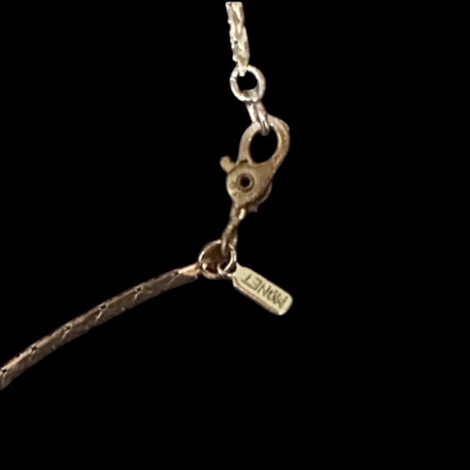 Monet Vintage Elegant Silver Chain with Swarovski Heart Pendant Necklace - Image 5