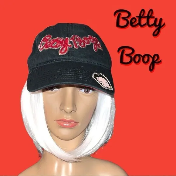 vintage Betty boop black & sequined cap Nwot - Image 2