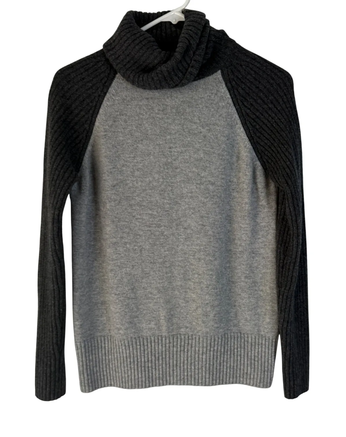 Pure Collection 100% Cashmere Gray Charcoal Raglan Turtleneck Sweater Women US 6 - Image 1