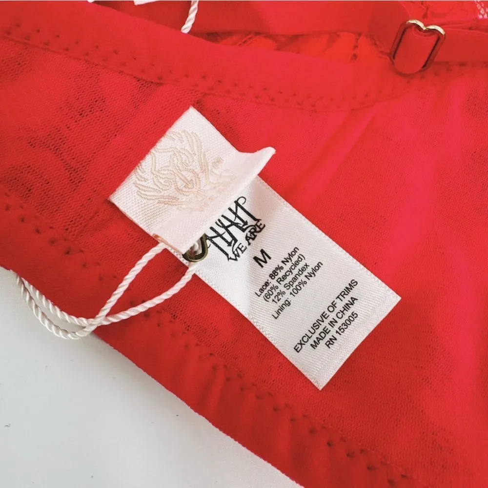 Free People x We are HAH Don't Cross Me Halter‎ Bralette Blood Orange NWT Sz M - Image 4