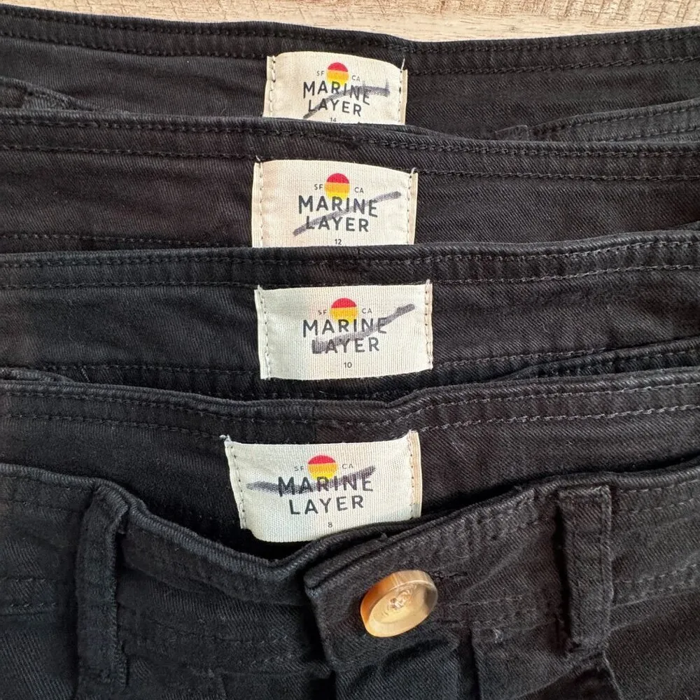 Marine Layer Bridget Flare Wide Leg Twill Pants Faded Black Stretch Plus Size 14 - Image 8