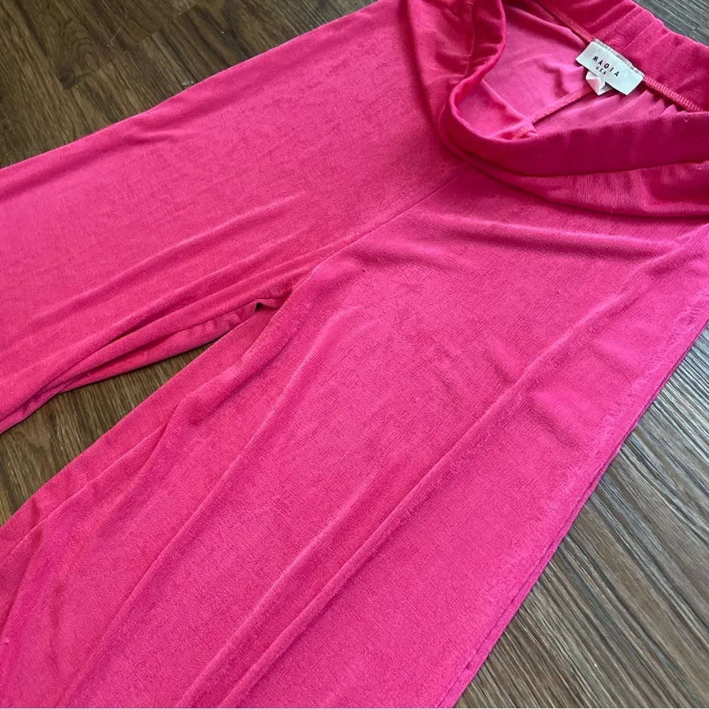 Y2K Pink Shimmer Barbie Flare Trouser Pull On Pants Wide Leg Flare Sz S/M Size M - Image 13