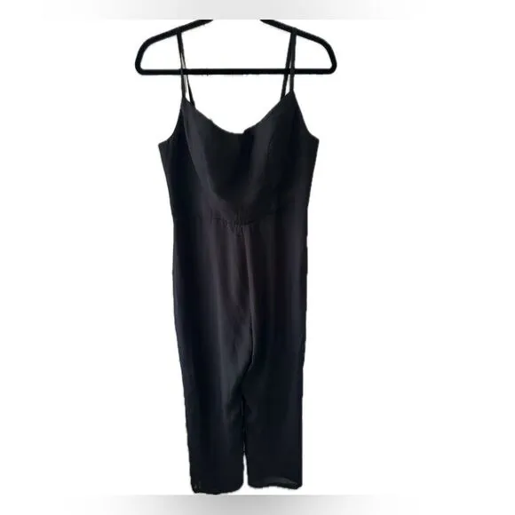 Lan Ting Bride NWT Black Fully Lined Adjustable Straps Formal Pants Jumpsuit M Size M - Image 2
