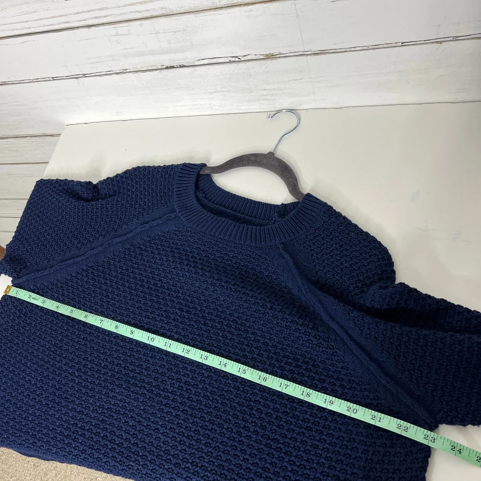 Gap Textured Crew Neck Pullover Sweater Midnight Blue Size Large - Image 8