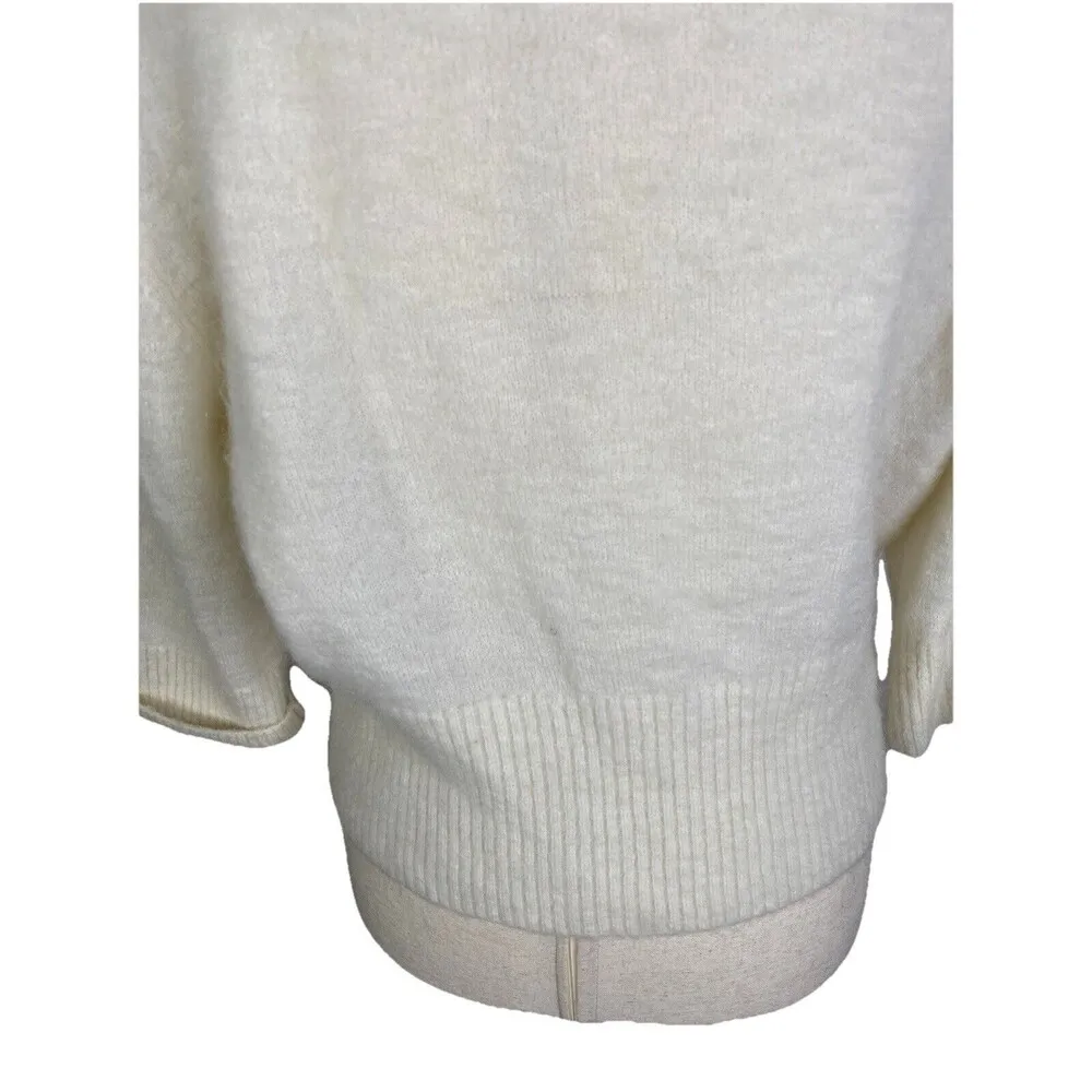 Stockholm Atelier & Other Stories IVORY Alpaca Wool Blend MockNeck Sweater Sz S - Image 6