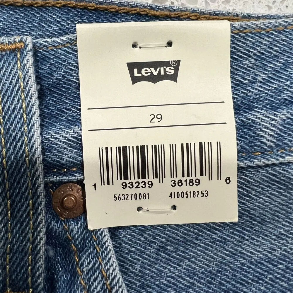 Levi's 501 Sz 29 Shorts High Rise Distressed Denim Jeans Athens Medium Wash NEW - Image 6