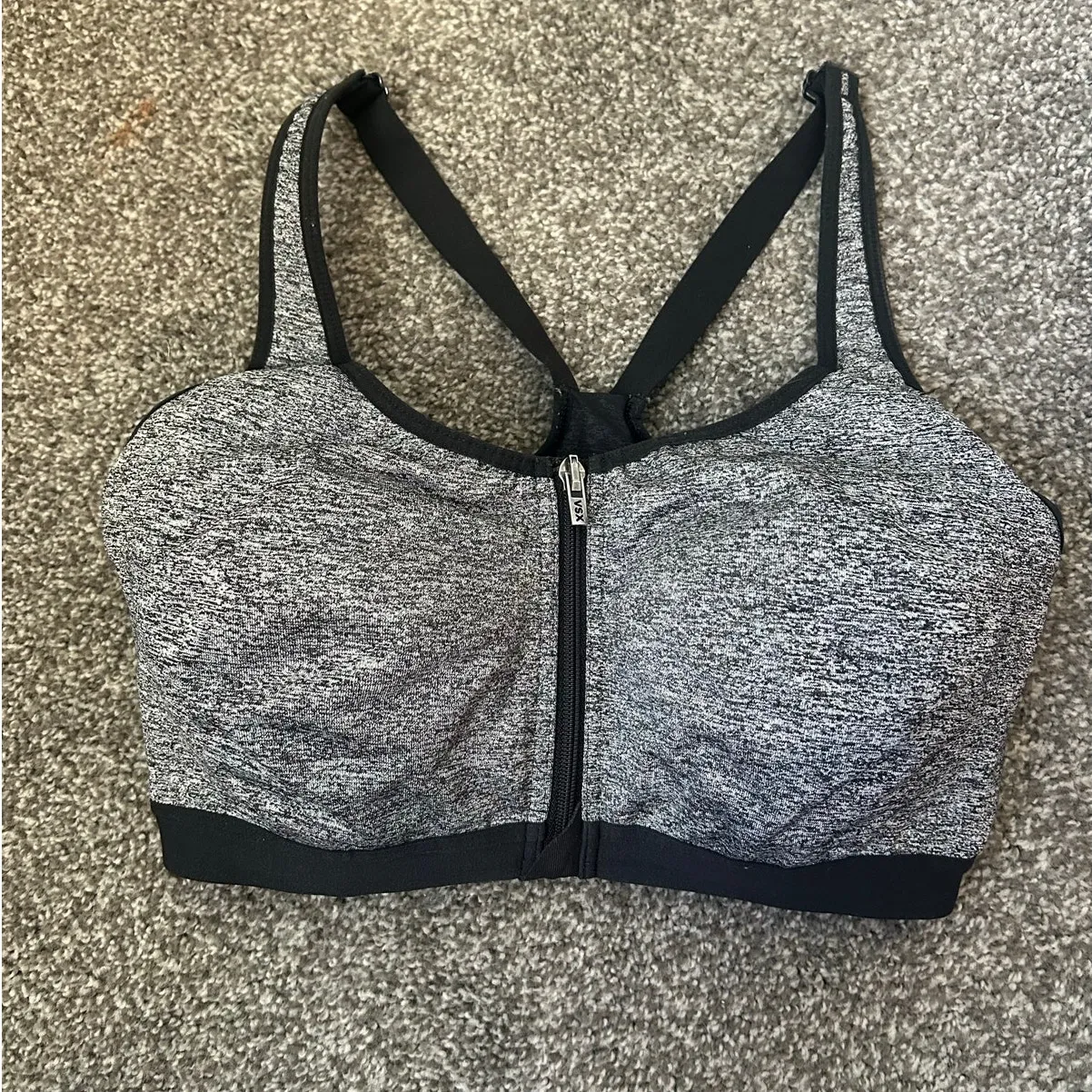 VSX Gray Zip Up Sports Bra - 34DDD - Image 2