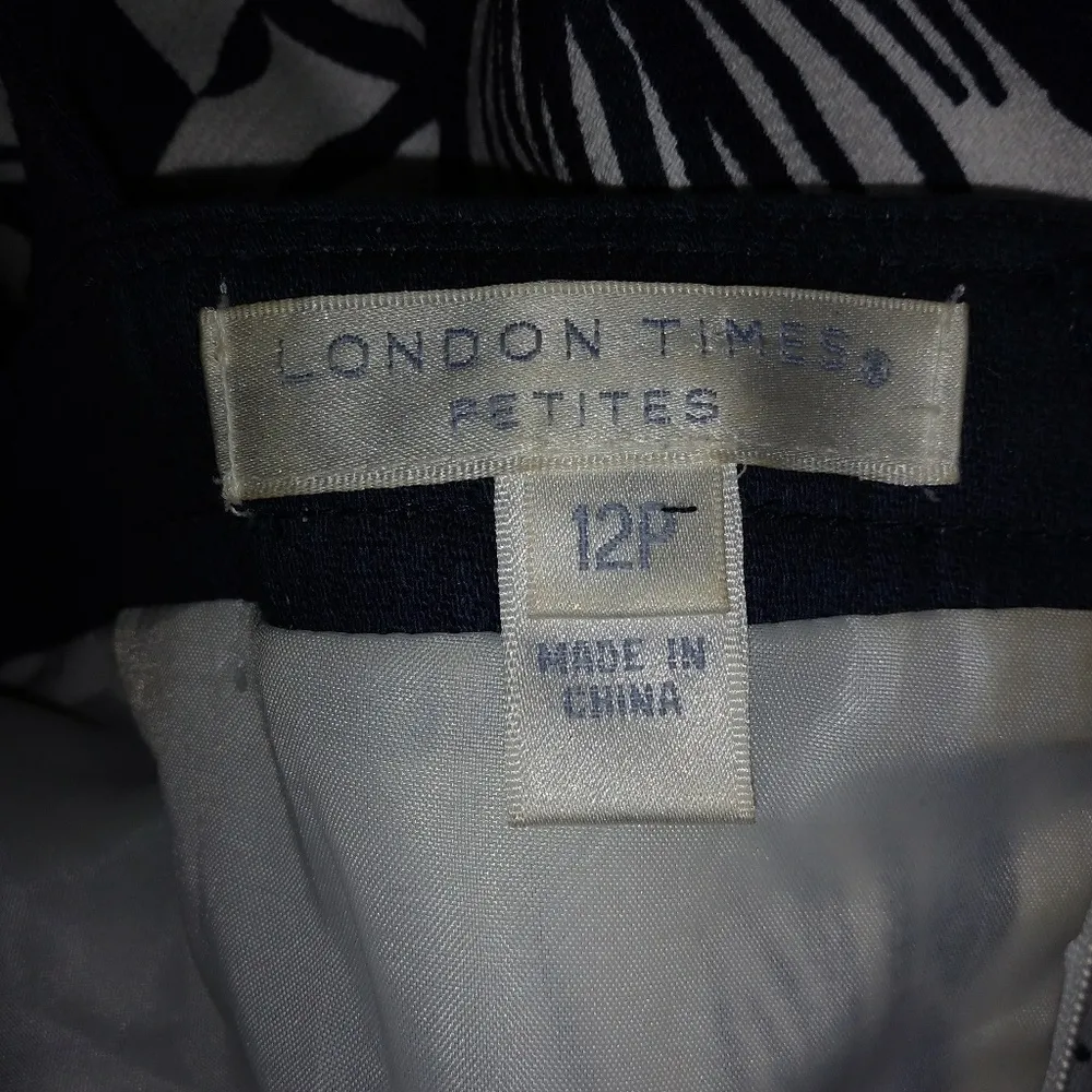 London Times 12P Floral Black White Sun Dress Petite - Image 7