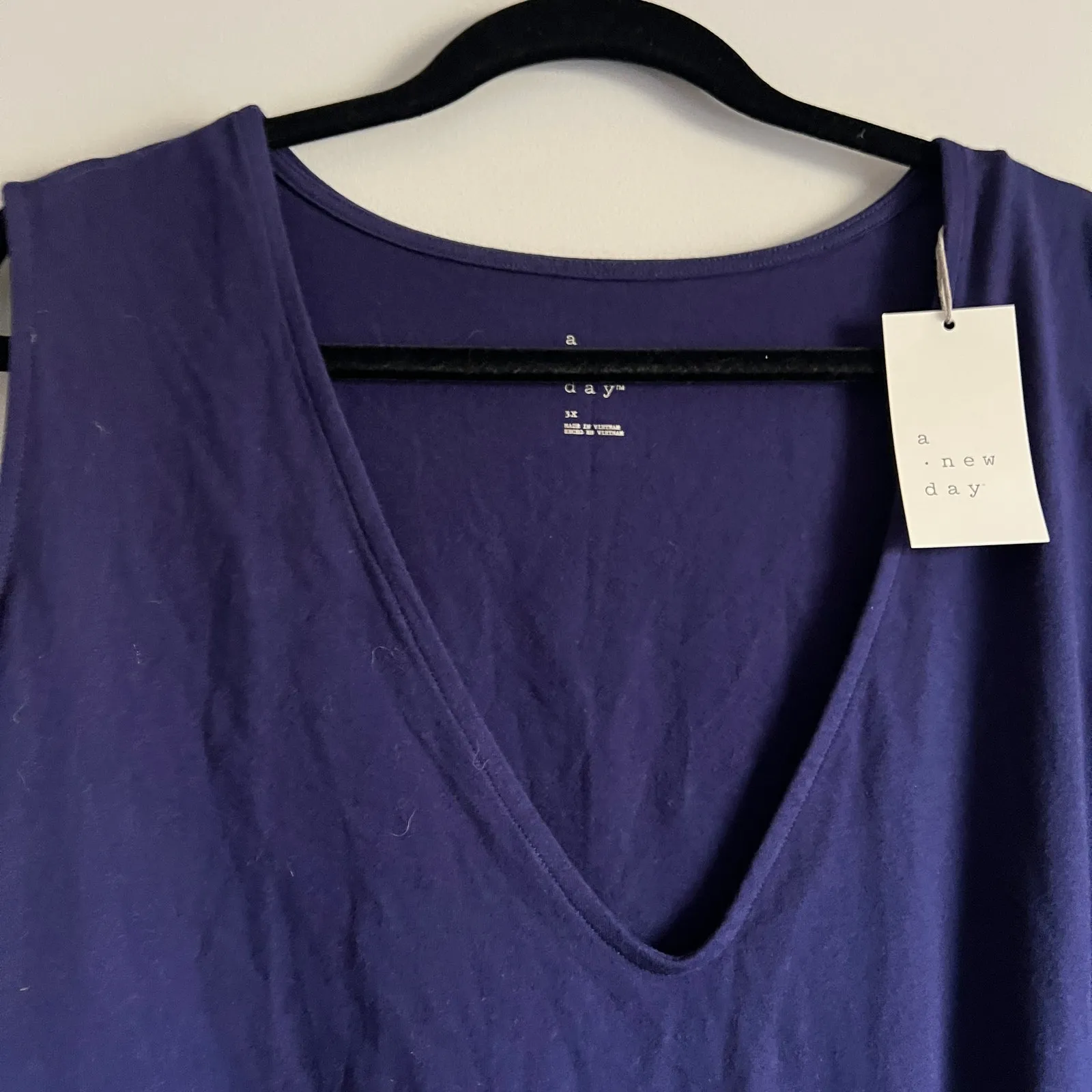 A New Day Women's Plus Size Navy-Dark Purple V-Neck Bodysuit - Size 3X - NWT - Image 4