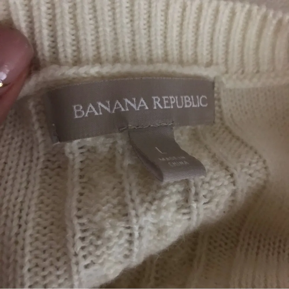 Banana Republic Wool - Blend Cream Sweater - Image 4