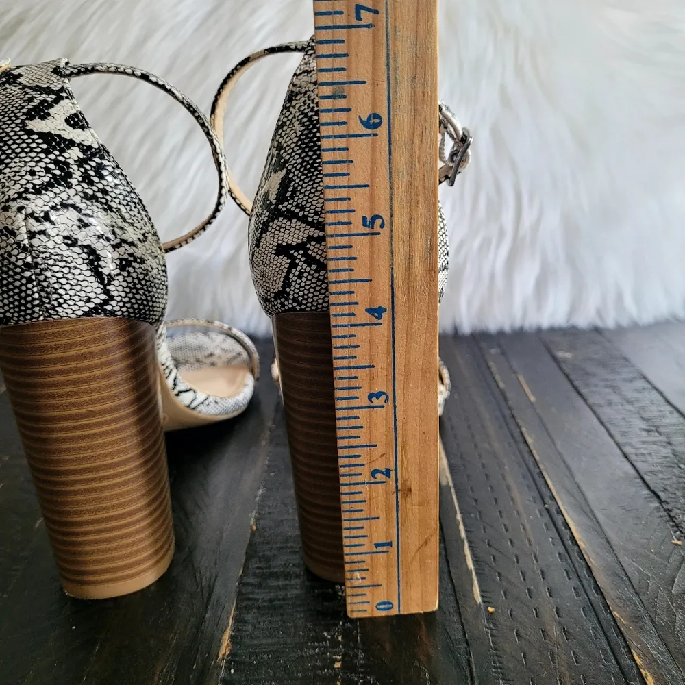 Lulus Snake Ankle Strap Heels Women's Size 8.5 Black - Image 3