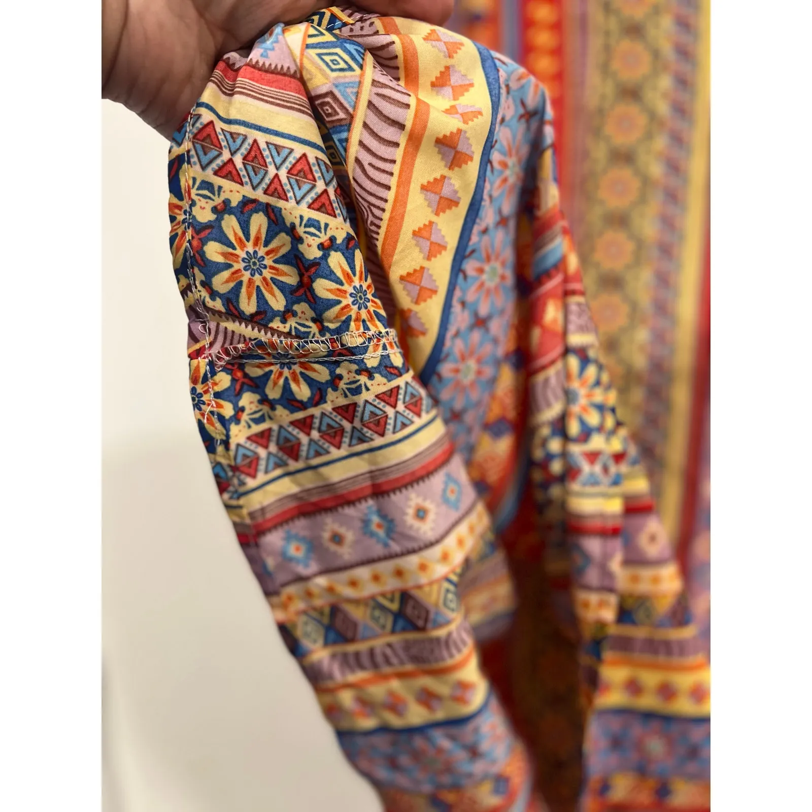 Women’s Slip Style Boho Print Spaghetti Strap Summer Dress Vacation looks XS - Image 3