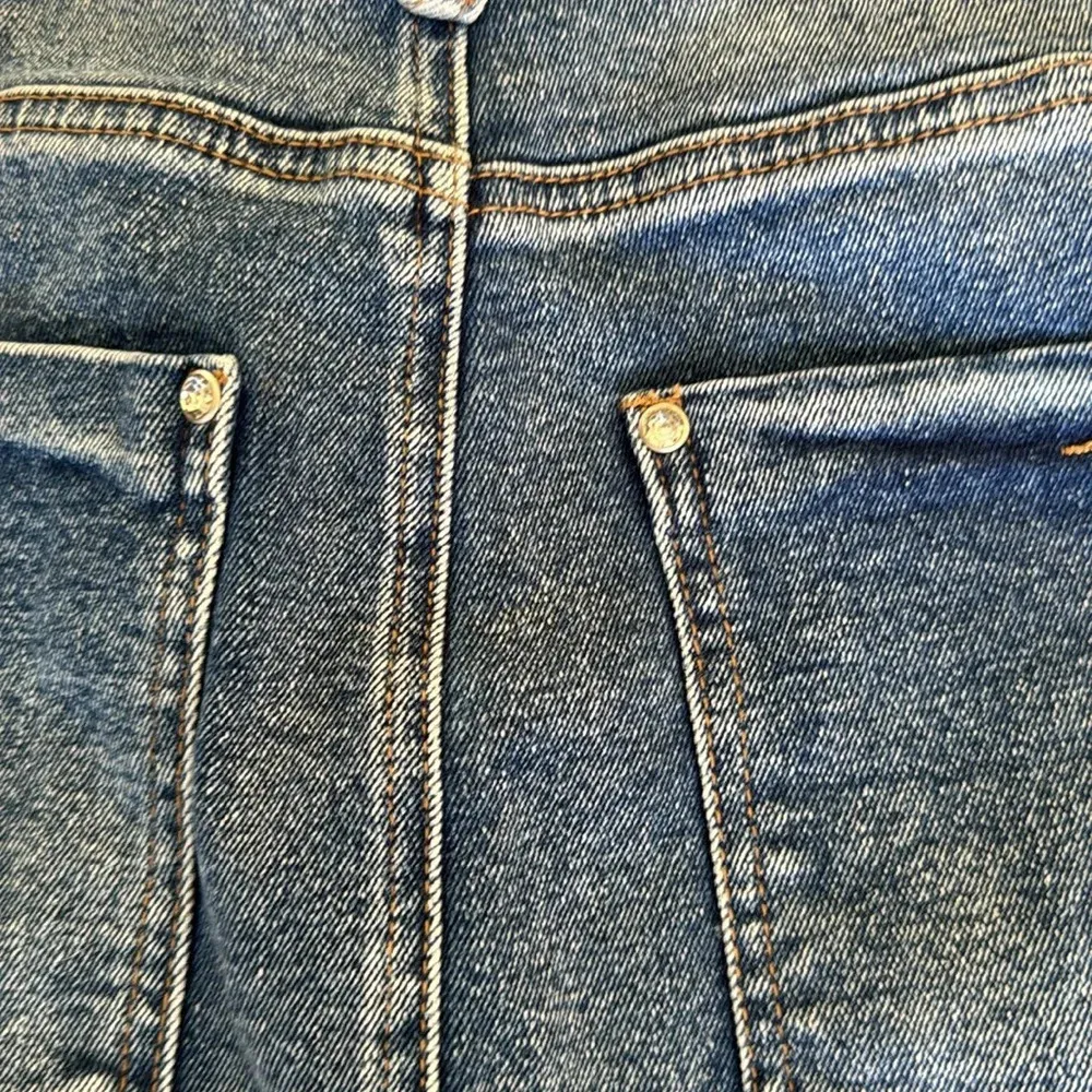 denim maxi skirt size large distressed with stretch by VBRT Blue - Image 6