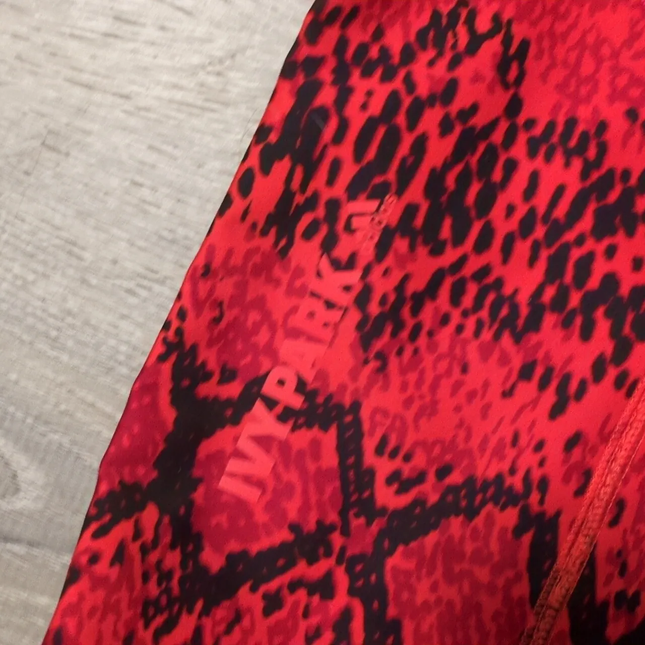 Adidas X Ivy Park Red Pink And Black Leggings Size Small - Image 7