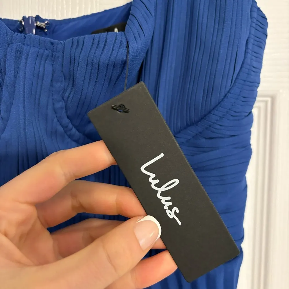 Lulu’s Cascading Crush Blue Tiered Bustier Midi Dress NWT - Image 8