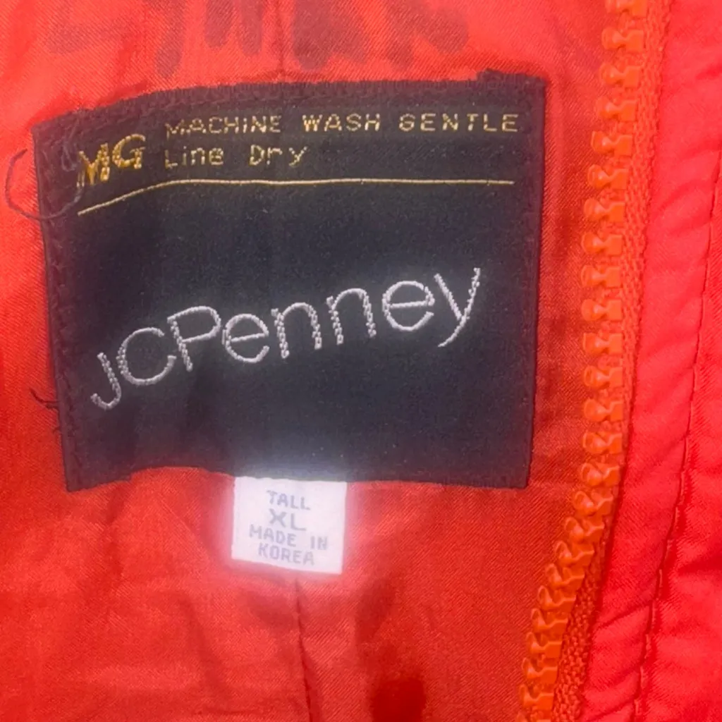 Vintage JCPenney Red Ski Bib Snowsuit Winter Overalls women's XL - Image 5