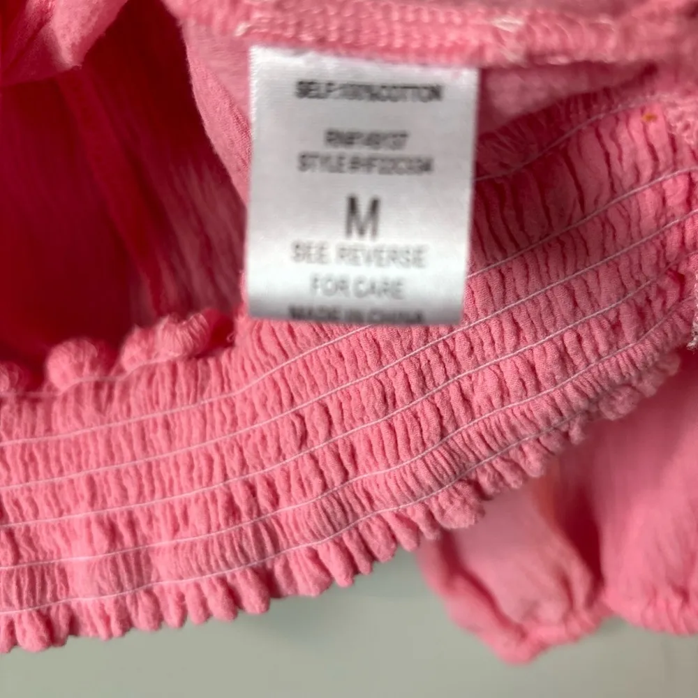 HYFVE pink Womens Long Sleeve Crop front knot 💯 cotton top in M - Image 12