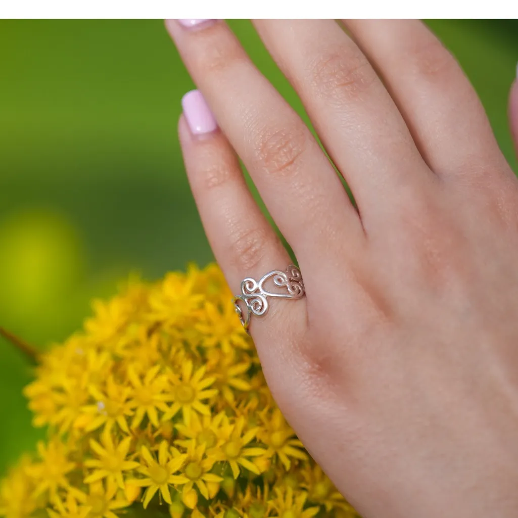 Waves Sterling Silver Ring Size 8 - Image 6