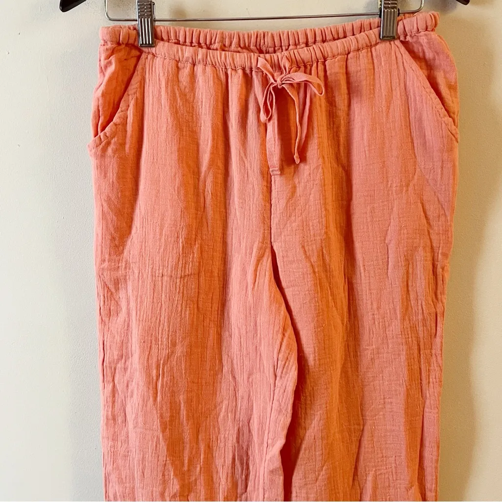 O’Neill Brenda Crinkle Double Gauze Beach Pants in Canyon Clay NEW Size Small - Image 2