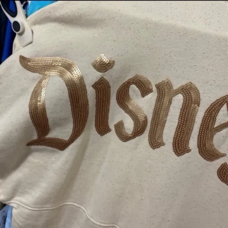 Disney parks Santa Mickey Mouse sequin gold glitter Christmas spirit jersey NWT - Image 3