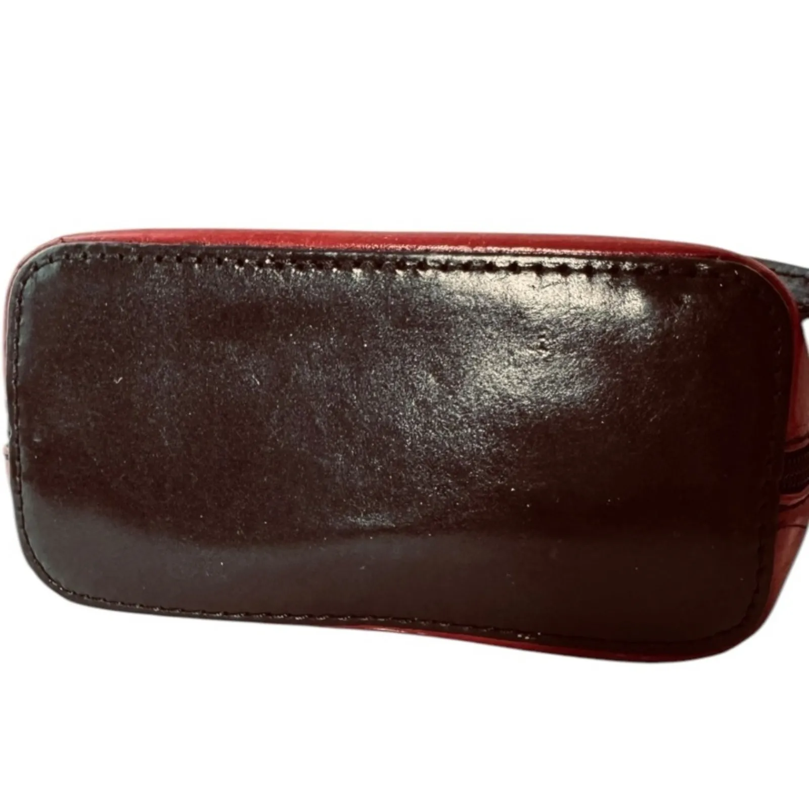 Vera Pelle Mini Crossbody Red Italian Leather Made In Italy - Image 4