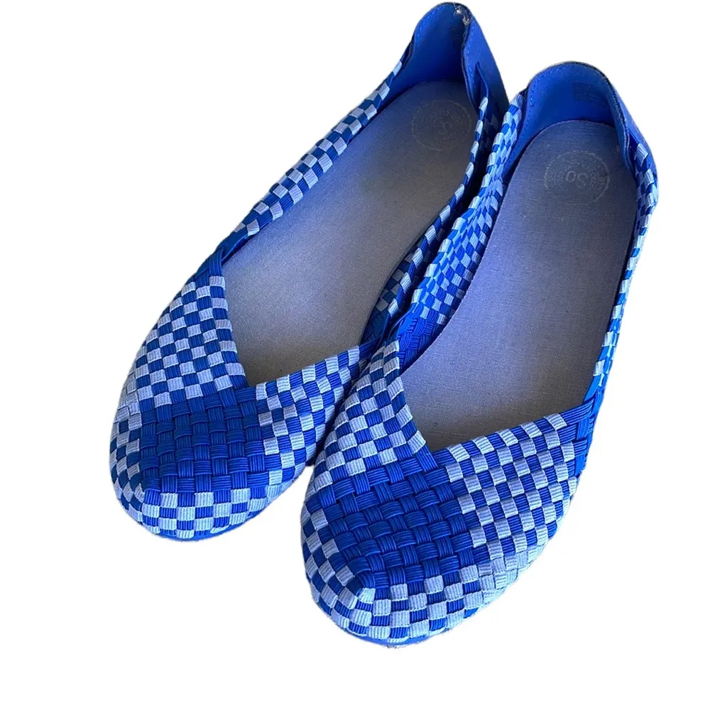 SO Cobalt Blue Stretchy Woven Fabric Flats Size 8.5 - Image 8
