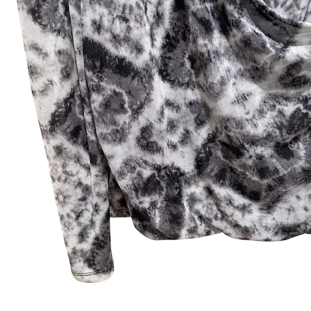 INC International Concepts Mesh Tie Dye Blouse Black White Womens Size Large NWT - Image 2
