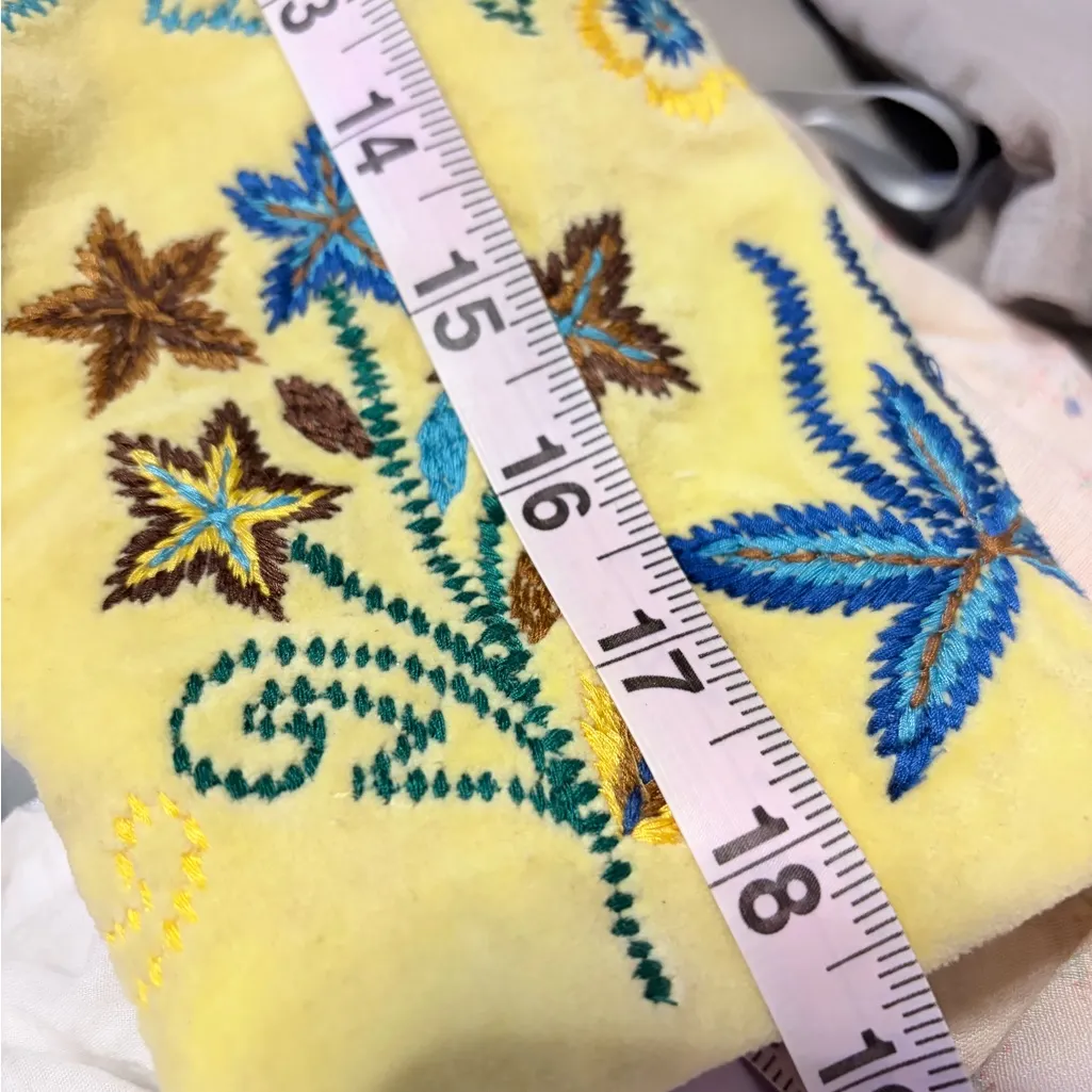Yellow Embroidered Floral Jacket Size XS - Image 11
