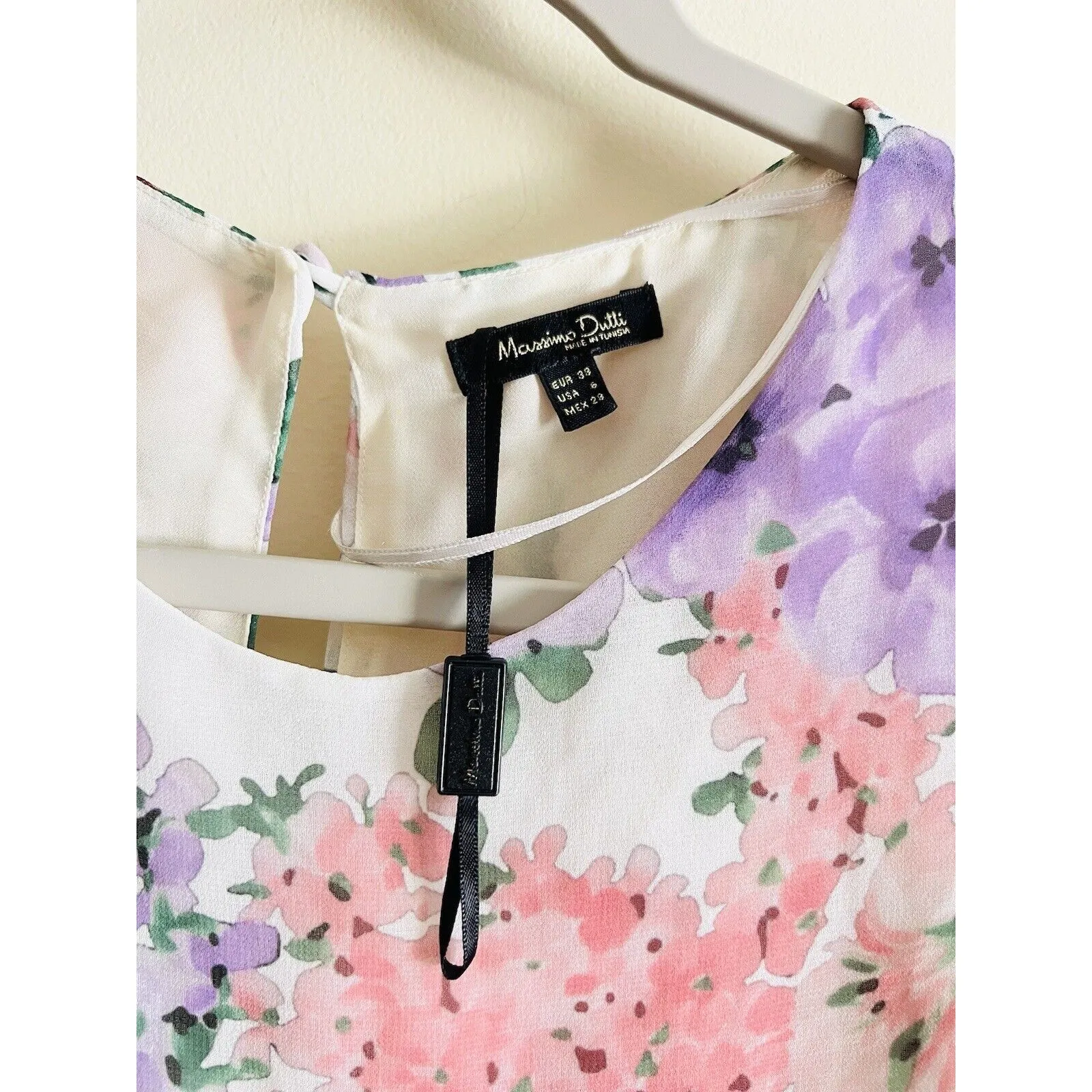 Massimo Dutti Floral Blouse Flutter Bell Sleeve Feminine Flowy Ruffle Sz. 6 NWT - Image 4