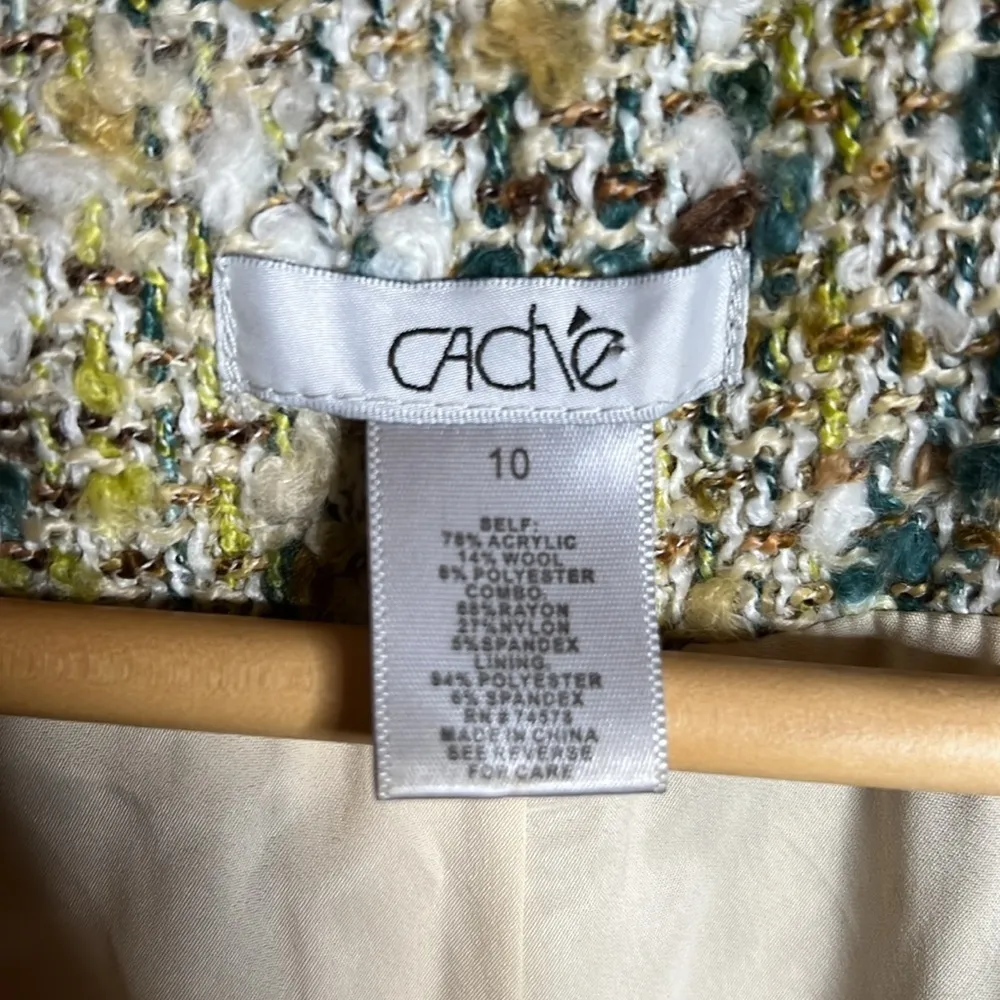 CACHÈ Boucle Tweed Preppy Blazer Jacket Size 10 - Image 6