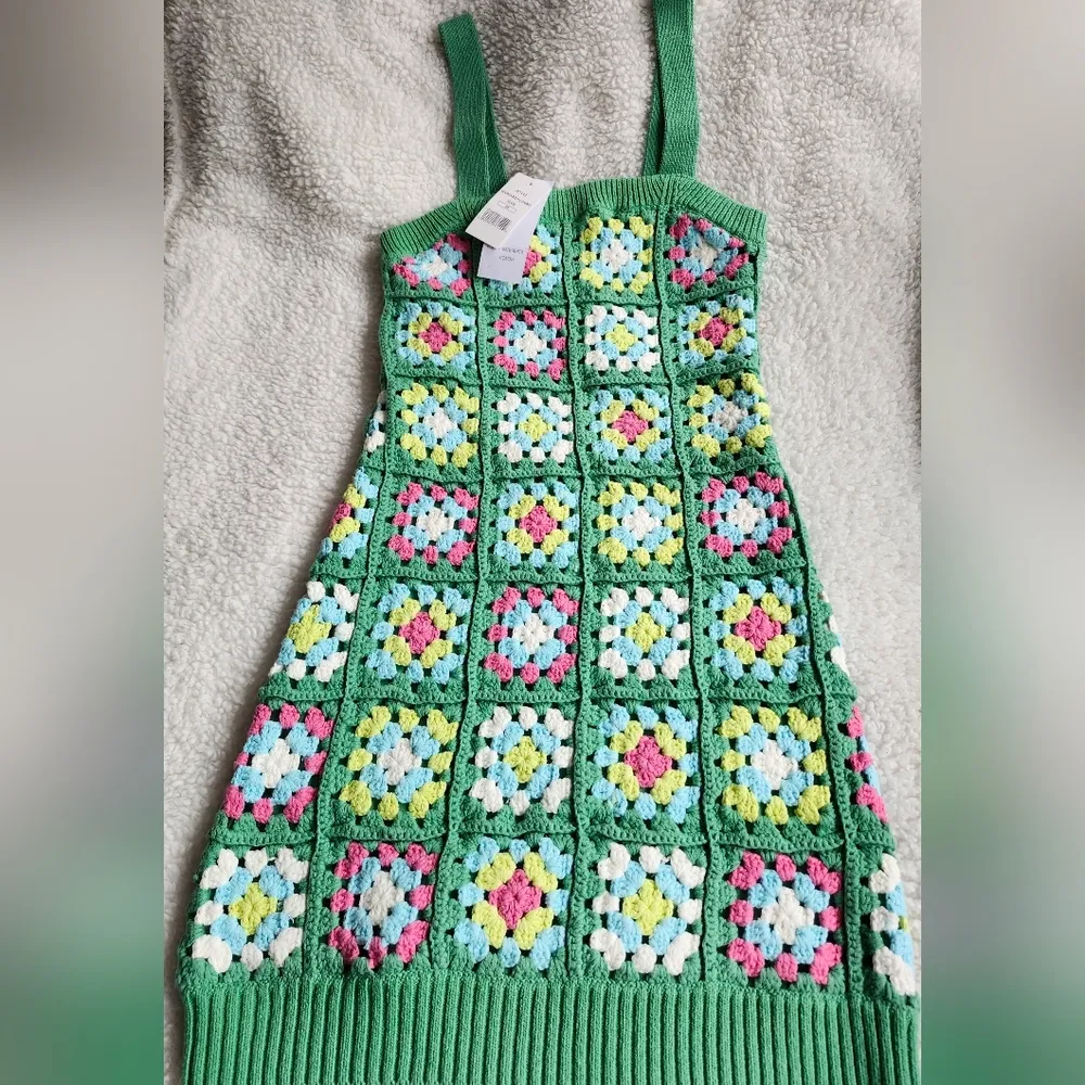 NWT Design History Floral Patchwork Crochet Mini Dress M - Image 5