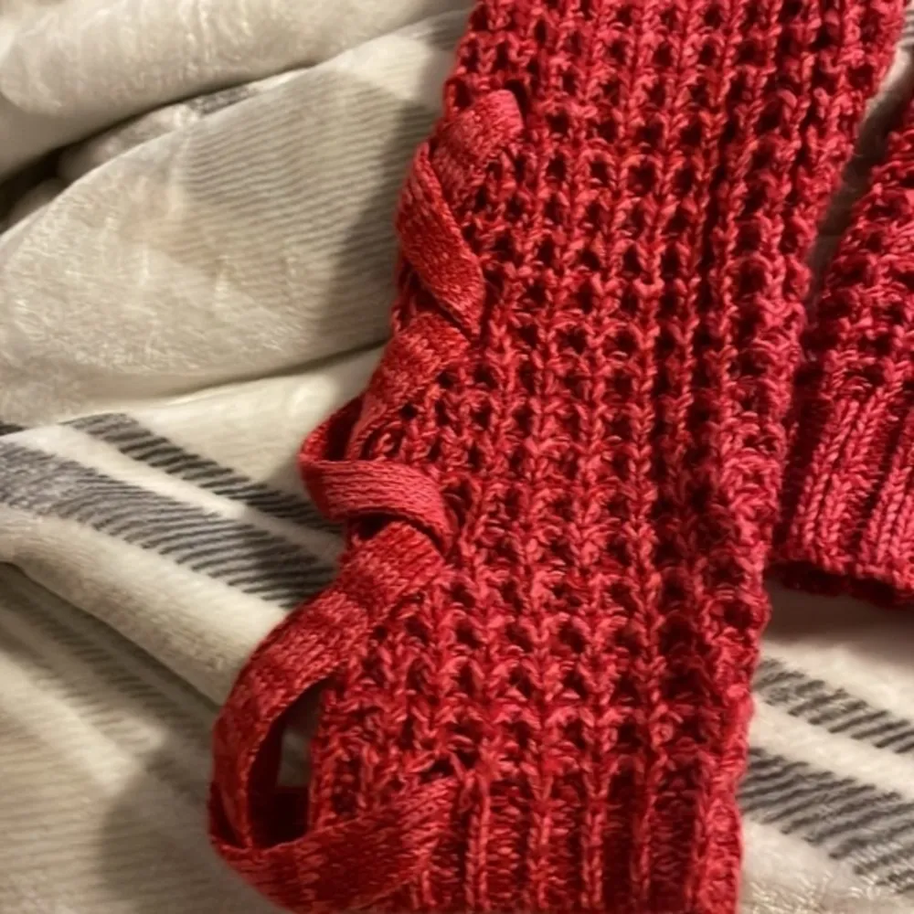 American Rag Dark Pink Knitted Long Sleeve Chunky Cable Knit Sweater Sz Medium - Image 5
