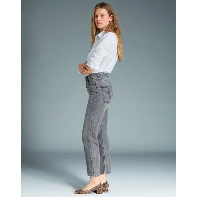 Rouje Paris Marais High Waisted Straight Leg Jean Black Vintage Wash 26 - Image 4