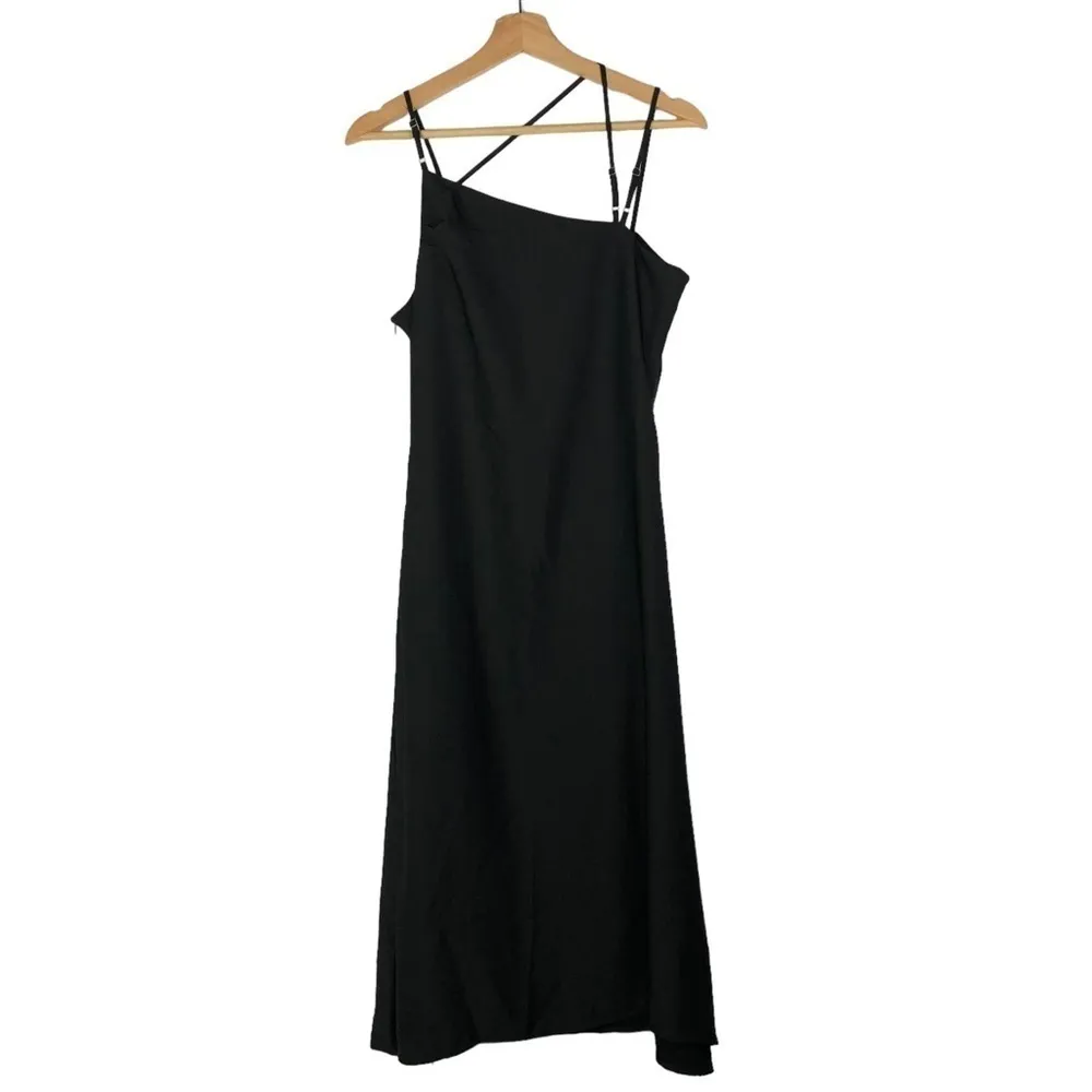 Cider Black Strappy Solid Midi Slip Dress M - Image 3