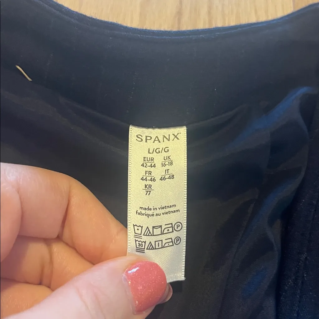 Spanx Navy Blue The Perfect Collarless Blazer Sz L - Image 2