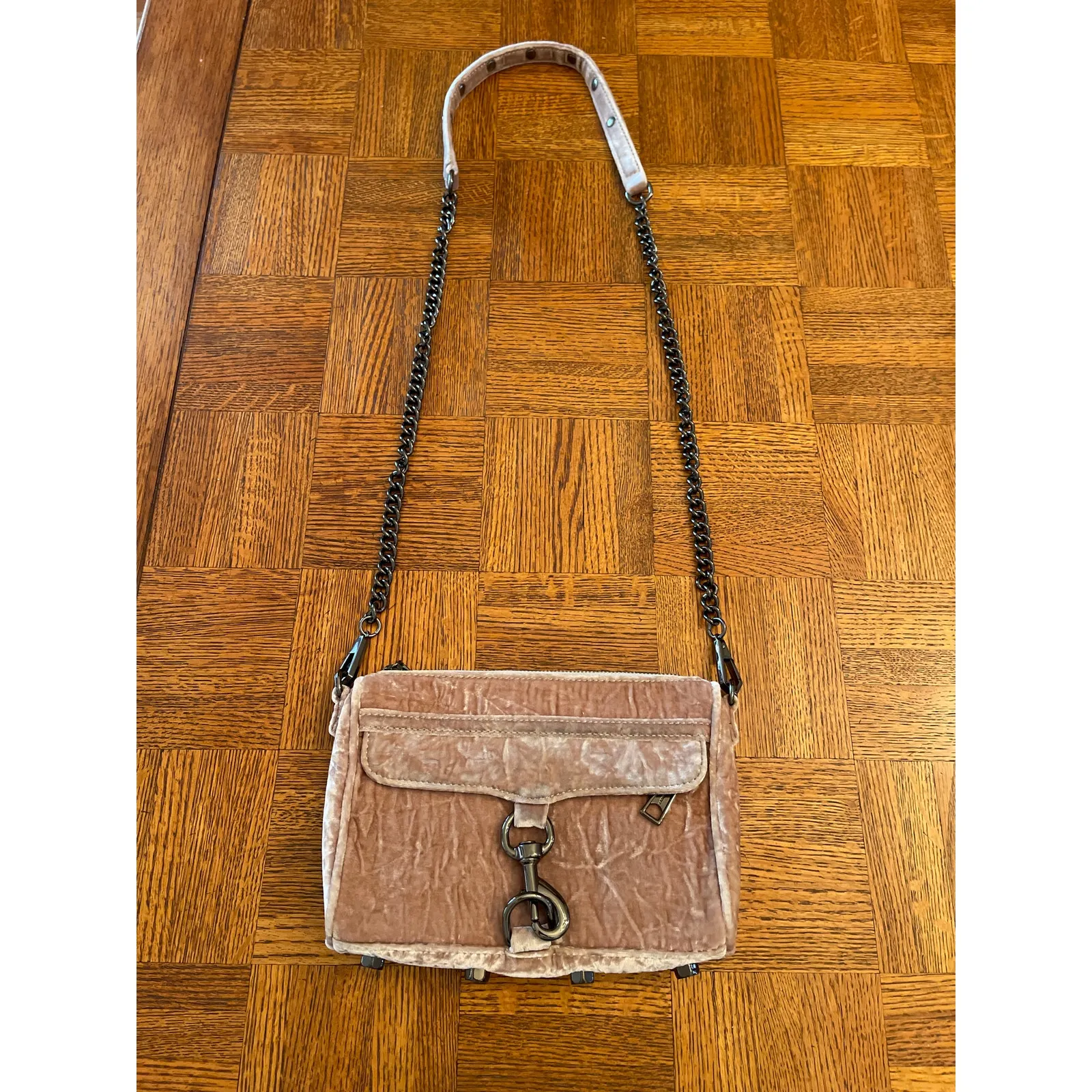 Rebecca Minkoff Mini Mac Velvet
Convertible Crossbody Bag Putty color
Purse - Image 4