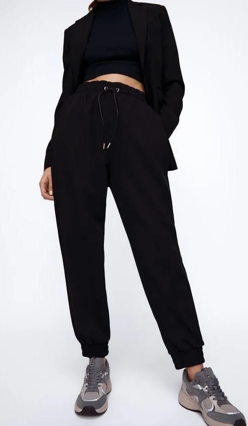 Black High Waist Joggers Trousers Pants - Image 4