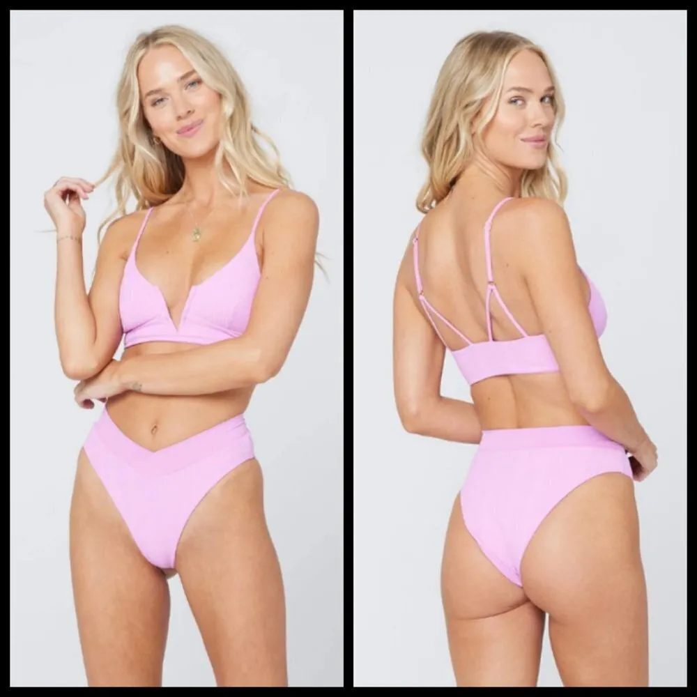 💕LSPACE💕 Ribbed Bikini Set Rosebud Pink XL/L NWT - Image 3
