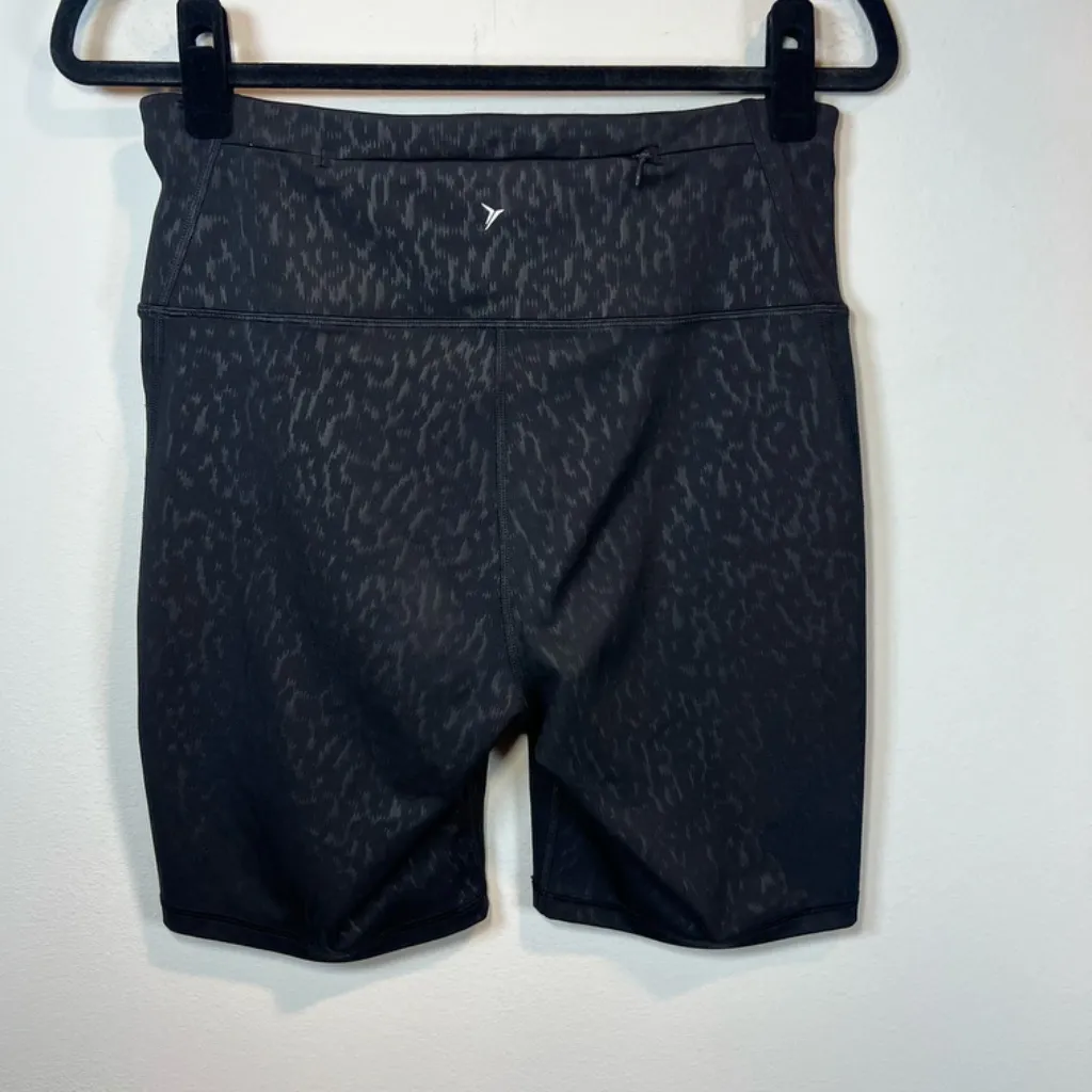Old Navy Active Womens Go-Dry Athletic Bike Shorts Black Cheetah Pocket Sz Large - Image 4