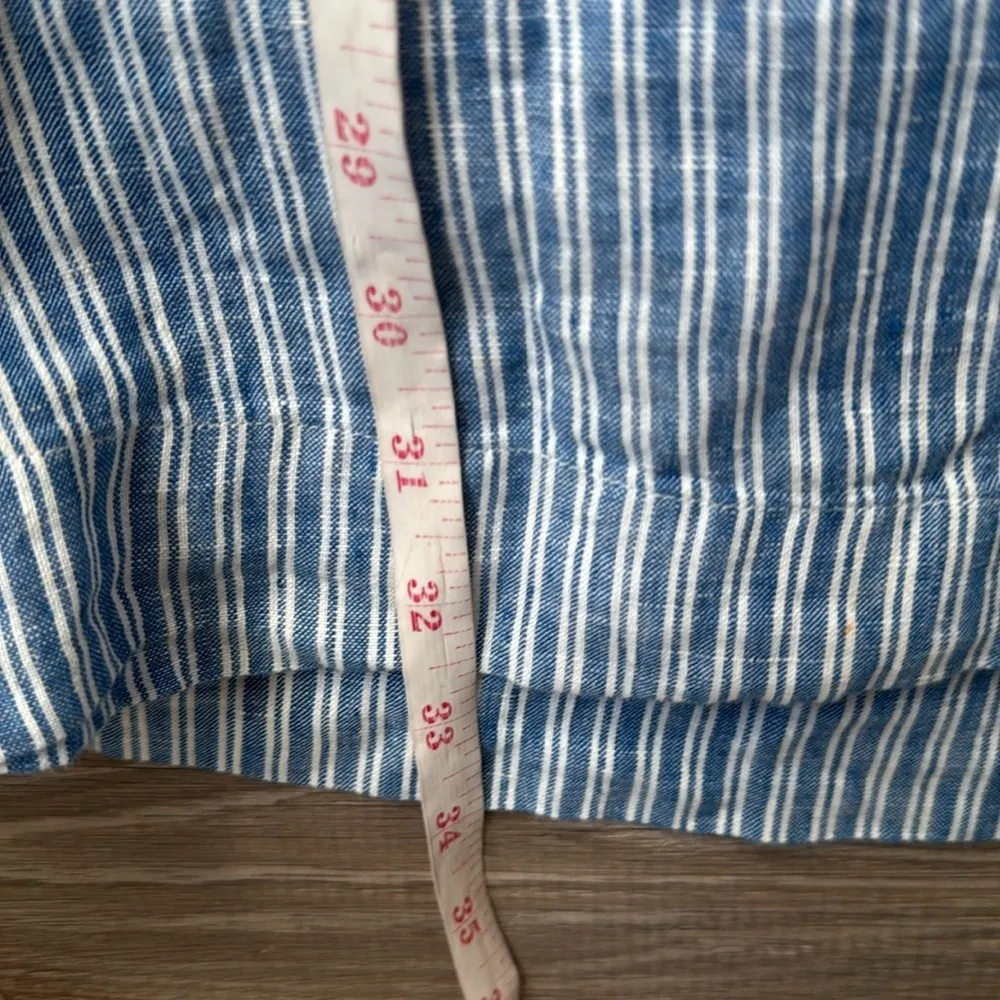 Faherty Gemina Blue Striped Linen Mini Dress XS - Image 12