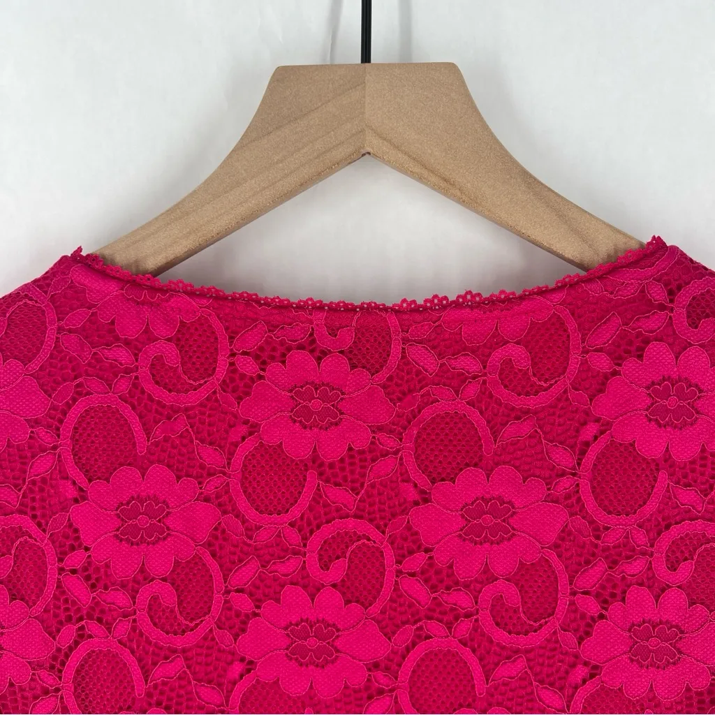 Isaac Mizrahi‎ Fuchsia Lace Flared Sleeve Peplum Blouse Size XS - Image 11