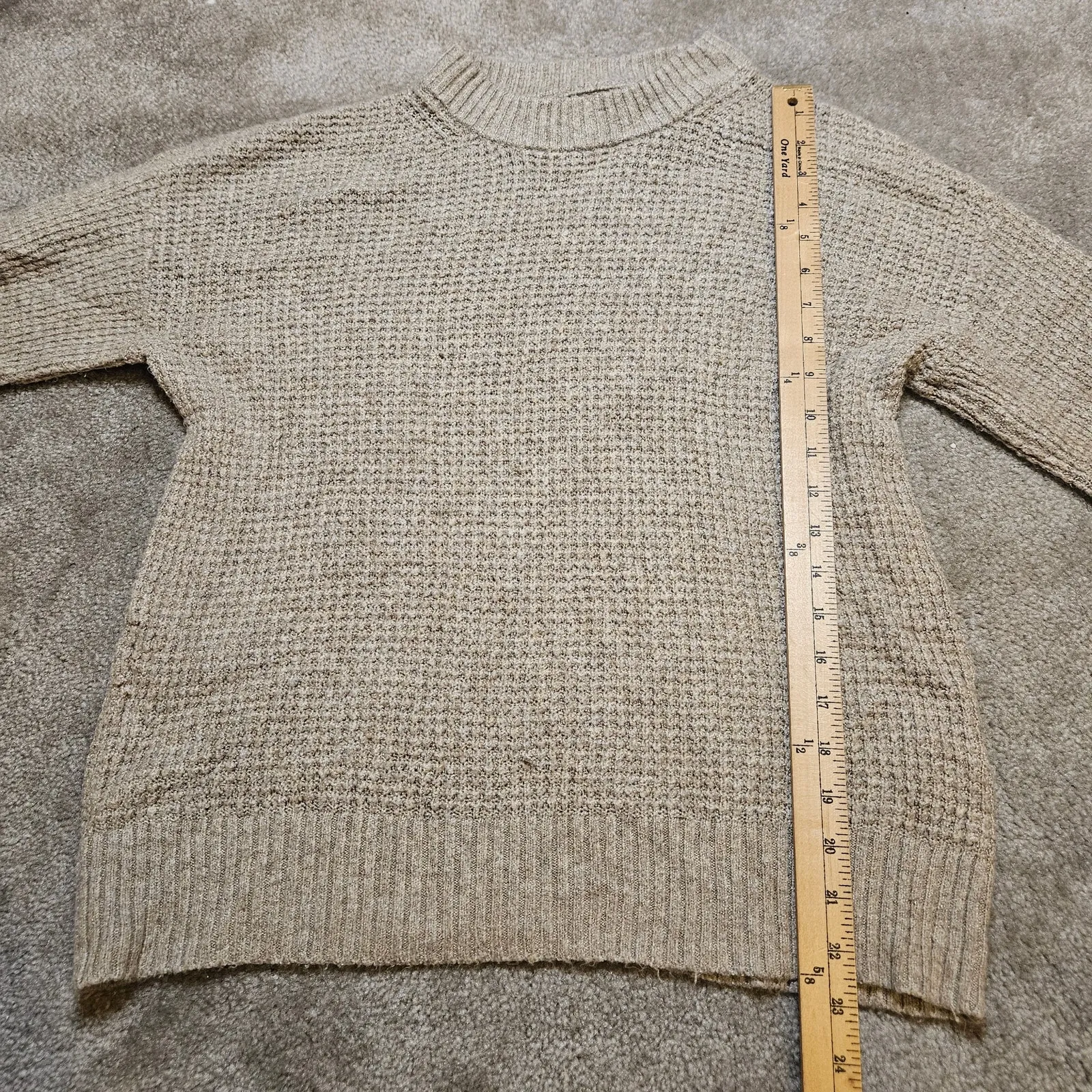 American Eagle Outfitters AEO Size Small Oversized Oat Brown Sweater Knit - Image 3