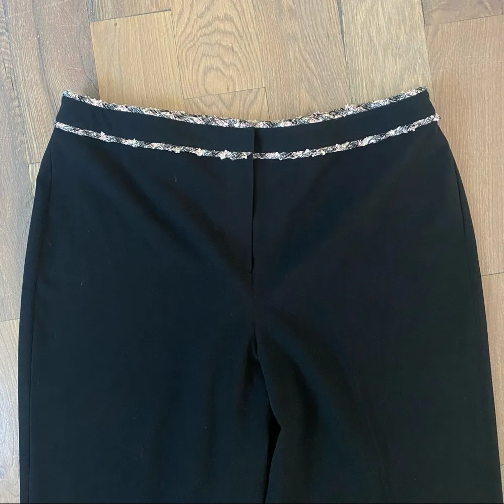 Larry Levine Black Stretch Tweed Waist Dress Pants Size 16 - Image 2