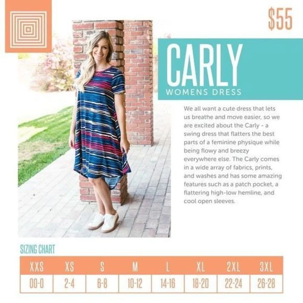 NWT Womens Lularoe Southwestern Print Carly Dress - Sz XS - Image 3
