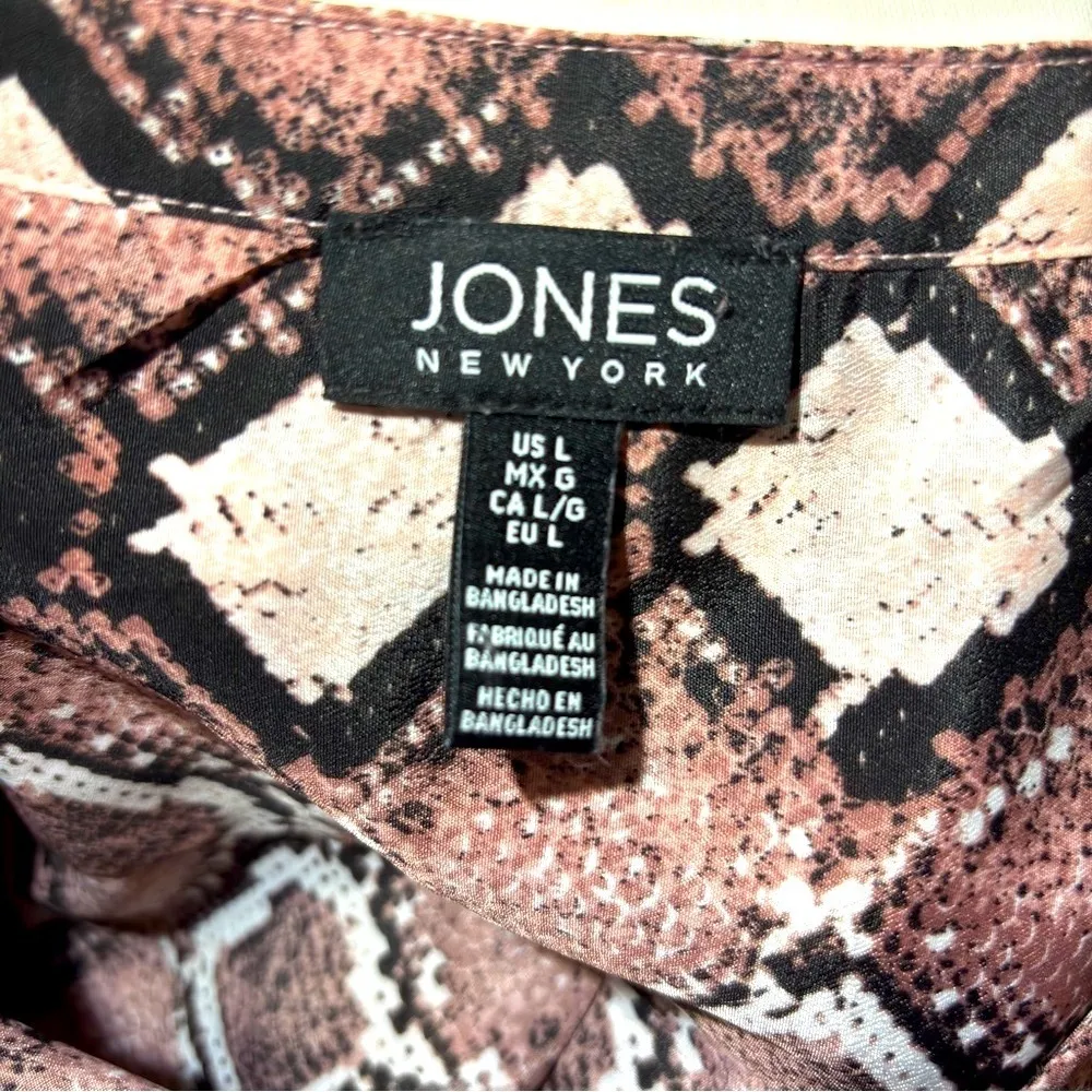 Jones New York Snakeskin Blouse Women's Large Shirt - Image 7